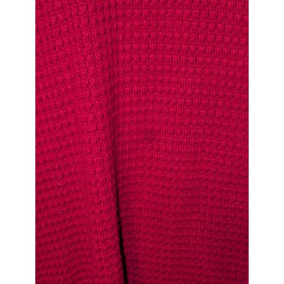 Calvin Klein Women M Red Textured Button Neck Knit Sweater Cozy Winter Christmas - Picture 7 of 12
